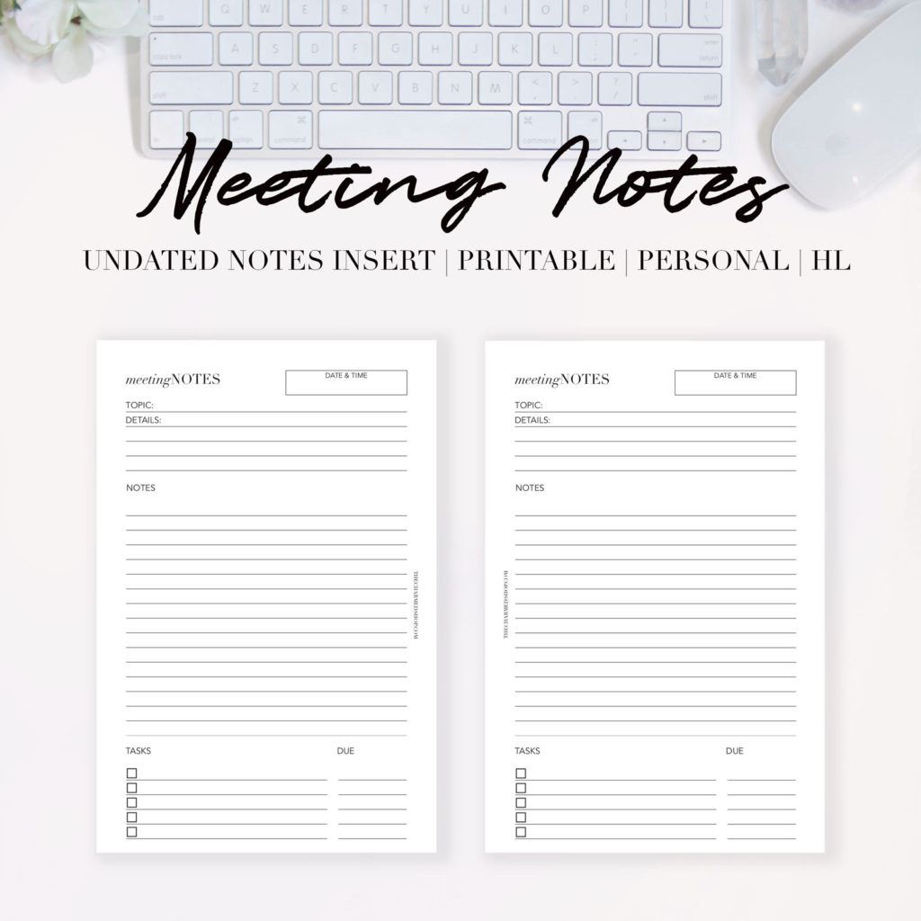 Free Printable Meeting Notes Template