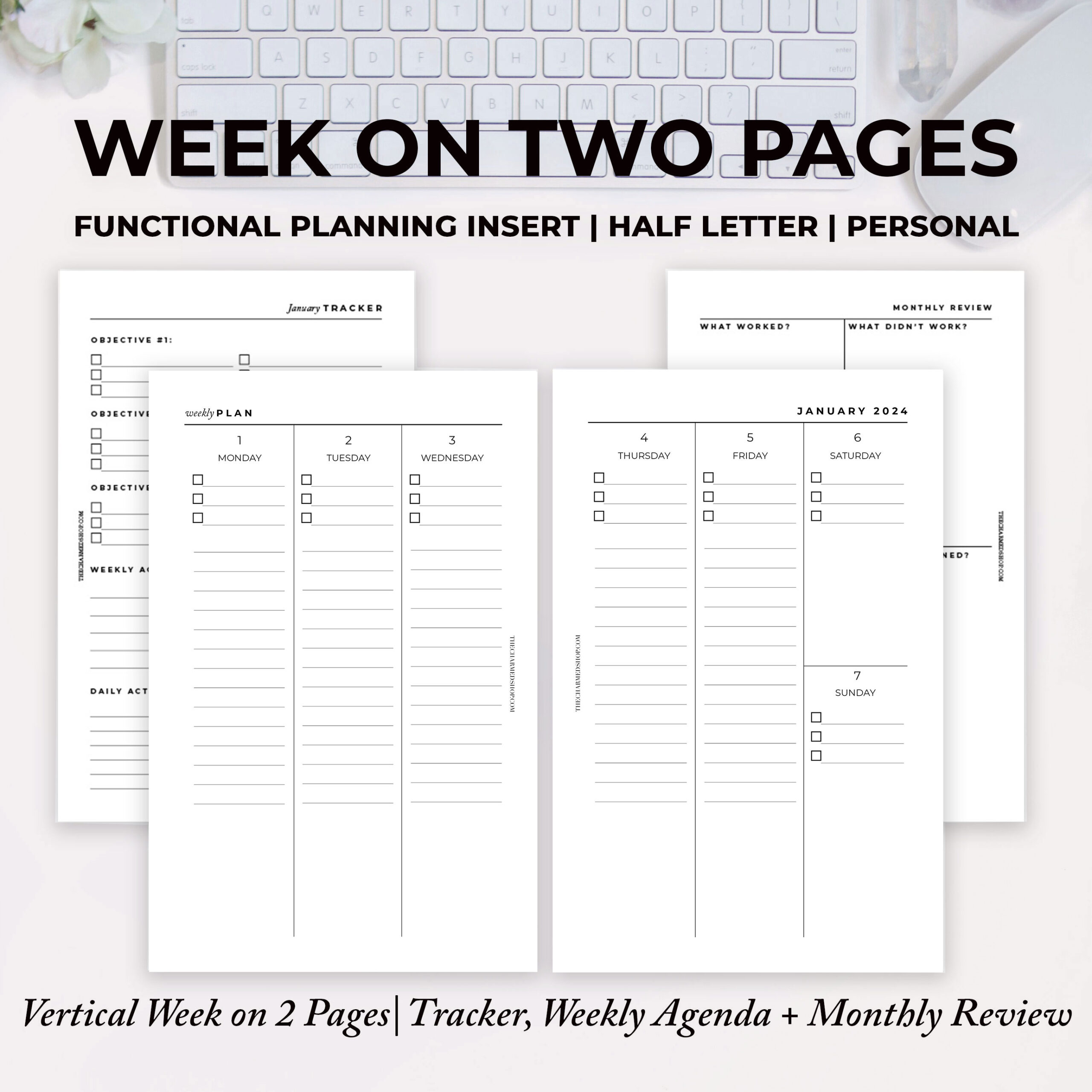 Weekly Planner 2023 2024, Printable Weekly Agenda Template, Weekly