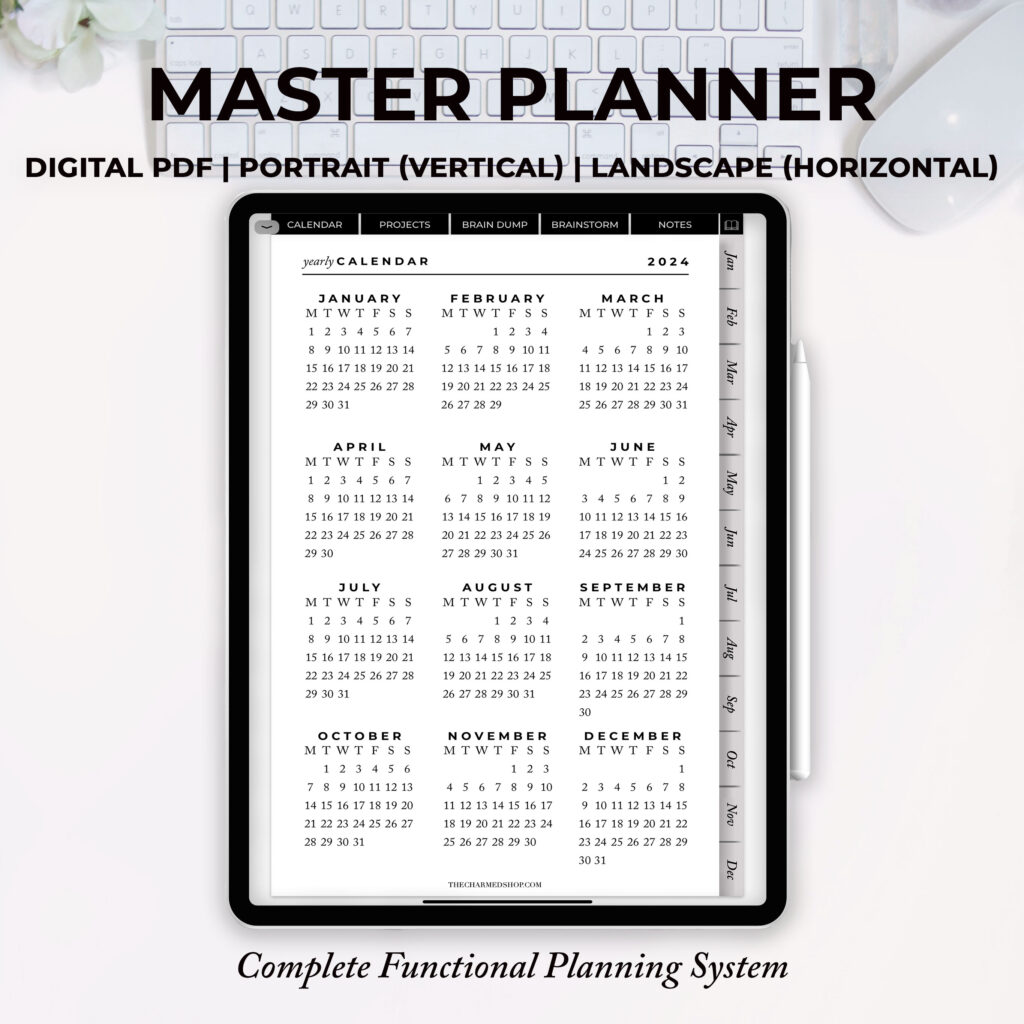 2024 Digital Master Planner System {PDF Digital Planner} The Charmed Shop