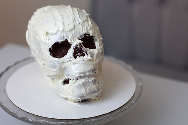 DIY Spooky Halloween Skull Cake - Strange & Charmed
